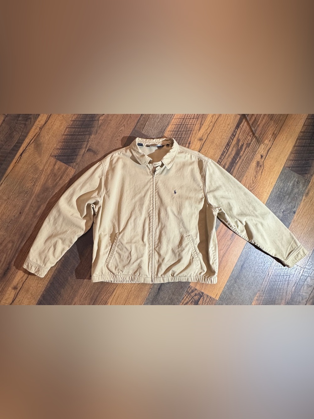Vintage Polo by Ralph Lauren tan zip-front Harrington jacket